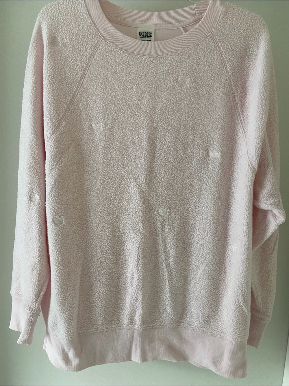 PINK Victoria's Secret Light Pink Crewneck Label Top
